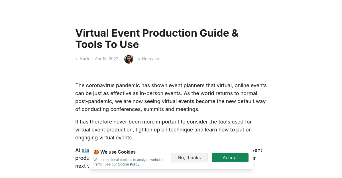 Virtual Event Production Guide & Tools To Use | stagetimer.io