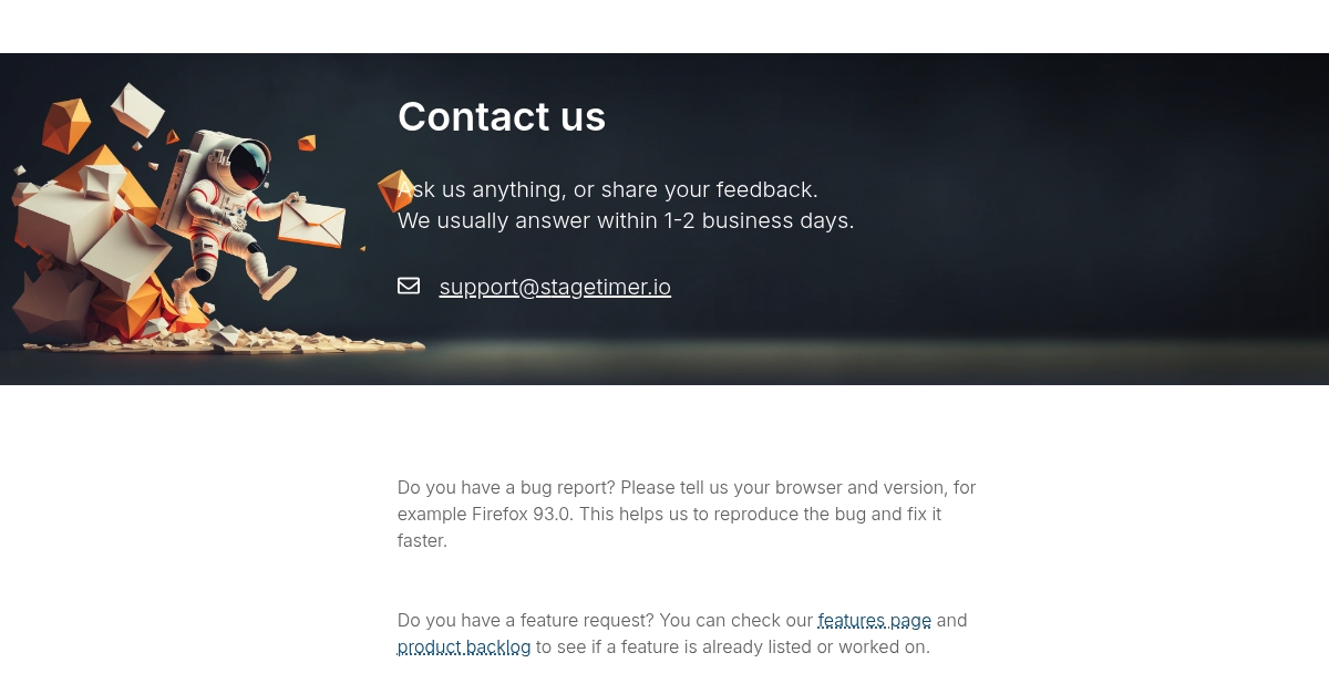 Contact Stagetimer Io