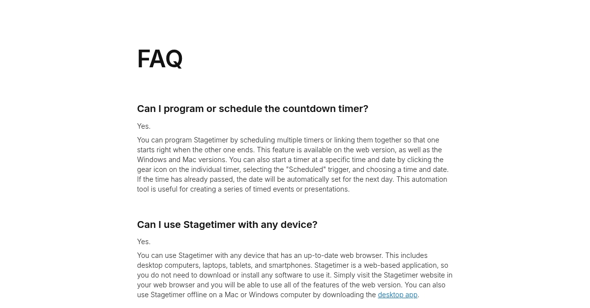 Faq Stagetimer Io