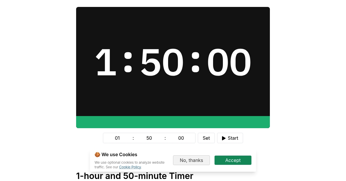 1-hour and 50-minute Timer | stagetimer.io