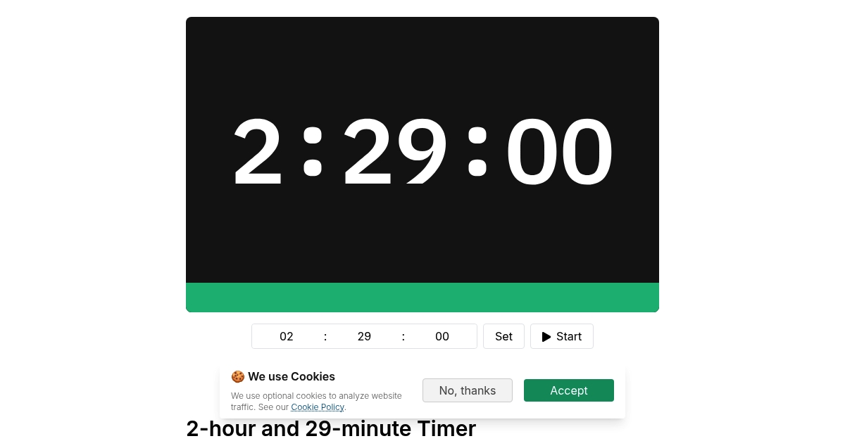 2-hour and 29-minute Timer | stagetimer.io