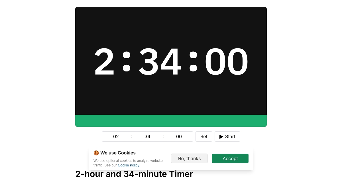 2-hour and 34-minute Timer | stagetimer.io