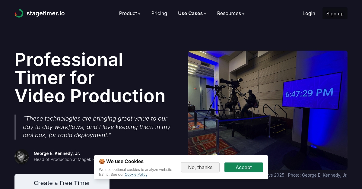 Multimedia Timer Professional Timer for Video Production | stagetimer.io